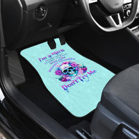 Flower Skull Angel Car Mats I'm A Bitch With A Flow Bullshit Tolerance - Wonder Print Shop