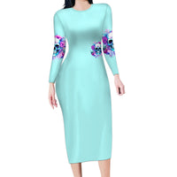 Flower Skull Angel Family Matching Long Sleeve Bodycon Dress and Hawaiian Shirt I'm A Bitch With A Flow Bullshit Tolerance - Wonder Print Shop