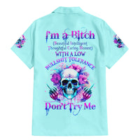 Flower Skull Angel Family Matching Mermaid Dress and Hawaiian Shirt I'm A Bitch With A Flow Bullshit Tolerance - Wonder Print Shop