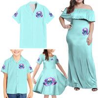 Flower Skull Angel Family Matching Off Shoulder Maxi Dress and Hawaiian Shirt I'm A Bitch With A Flow Bullshit Tolerance - Wonder Print Shop