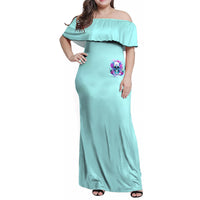 Flower Skull Angel Family Matching Off Shoulder Maxi Dress and Hawaiian Shirt I'm A Bitch With A Flow Bullshit Tolerance - Wonder Print Shop