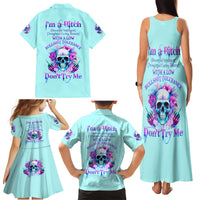 Flower Skull Angel Family Matching Tank Maxi Dress and Hawaiian Shirt I'm A Bitch With A Flow Bullshit Tolerance - Wonder Print Shop