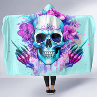 Flower Skull Angel Hooded Blanket I'm A Bitch With A Flow Bullshit Tolerance