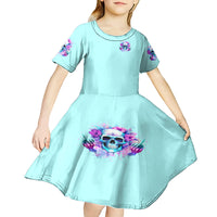 Flower Skull Angel Kid Short Sleeve Dress I'm A Bitch With A Flow Bullshit Tolerance - Wonder Print Shop