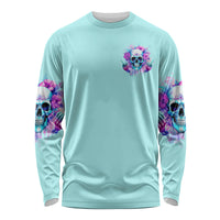 Flower Skull Angel Long Sleeve Shirt I'm A Bitch With A Flow Bullshit Tolerance - Wonder Print Shop