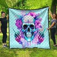 Flower Skull Angel Quilt I'm A Bitch With A Flow Bullshit Tolerance - Wonder Print Shop