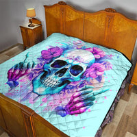 Flower Skull Angel Quilt I'm A Bitch With A Flow Bullshit Tolerance - Wonder Print Shop