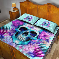 Flower Skull Angel Quilt Bed Set I'm A Bitch With A Flow Bullshit Tolerance - Wonder Print Shop