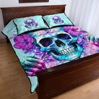 Flower Skull Angel Quilt Bed Set I'm A Bitch With A Flow Bullshit Tolerance - Wonder Print Shop