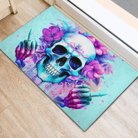 Flower Skull Angel Rubber Doormat I'm A Bitch With A Flow Bullshit Tolerance - Wonder Print Shop