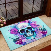 Flower Skull Angel Rubber Doormat I'm A Bitch With A Flow Bullshit Tolerance - Wonder Print Shop