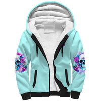 Flower Skull Angel Sherpa Hoodie I'm A Bitch With A Flow Bullshit Tolerance - Wonder Print Shop
