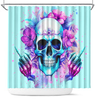 Flower Skull Angel Shower Curtain I'm A Bitch With A Flow Bullshit Tolerance