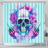 Flower Skull Angel Shower Curtain I'm A Bitch With A Flow Bullshit Tolerance