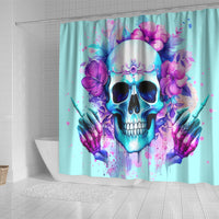 Flower Skull Angel Shower Curtain I'm A Bitch With A Flow Bullshit Tolerance