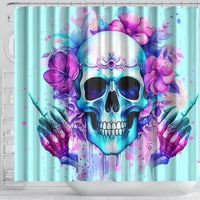 Flower Skull Angel Shower Curtain I'm A Bitch With A Flow Bullshit Tolerance