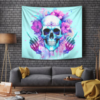 Flower Skull Angel Tapestry I'm A Bitch With A Flow Bullshit Tolerance - Wonder Print Shop