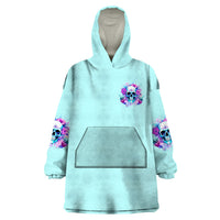 Flower Skull Angel Wearable Blanket Hoodie I'm A Bitch With A Flow Bullshit Tolerance - Wonder Print Shop
