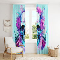 Flower Skull Angel Window Curtain I'm A Bitch With A Flow Bullshit Tolerance - Wonder Print Shop