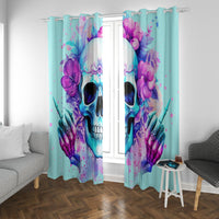 Flower Skull Angel Window Curtain I'm A Bitch With A Flow Bullshit Tolerance - Wonder Print Shop