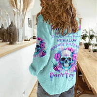 Flower Skull Angel Women Casual Shirt I'm A Bitch With A Flow Bullshit Tolerance - Wonder Print Shop