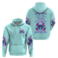 Flower Skull Angel Zip Hoodie I'm A Bitch With A Flow Bullshit Tolerance - Wonder Print Shop