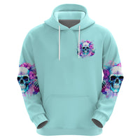 Flower Skull Angel Zip Hoodie I'm A Bitch With A Flow Bullshit Tolerance - Wonder Print Shop