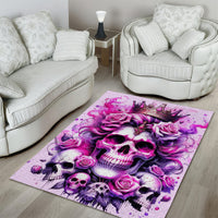 Rose Skull Area Rug Bitch I'm The Fucking Queen - Wonder Print Shop
