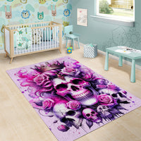 Rose Skull Area Rug Bitch I'm The Fucking Queen - Wonder Print Shop