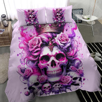 Rose Skull Bedding Set Bitch I'm The Fucking Queen - Wonder Print Shop