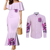 Rose Skull Couples Matching Mermaid Dress and Long Sleeve Button Shirt Bitch I'm The Fucking Queen