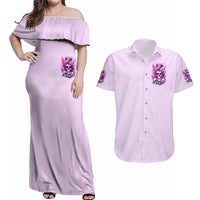 Rose Skull Couples Matching Off Shoulder Maxi Dress and Hawaiian Shirt Bitch I'm The Fucking Queen - Wonder Print Shop