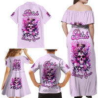 Rose Skull Family Matching Off Shoulder Maxi Dress and Hawaiian Shirt Bitch I'm The Fucking Queen - Wonder Print Shop