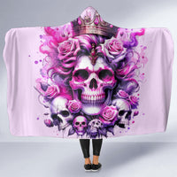Rose Skull Hooded Blanket Bitch I'm The Fucking Queen