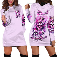 Rose Skull Hoodie Dress Bitch I'm The Fucking Queen - Wonder Print Shop