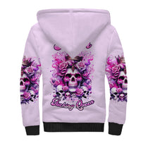 Rose Skull Sherpa Hoodie Bitch I'm The Fucking Queen - Wonder Print Shop