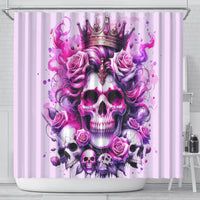 Rose Skull Shower Curtain Bitch I'm The Fucking Queen