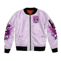 Rose Skull Sleeve Zip Bomber Jacket Bitch I'm The Fucking Queen - Wonder Print Shop