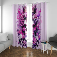 Rose Skull Window Curtain Bitch I'm The Fucking Queen - Wonder Print Shop