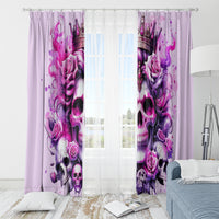 Rose Skull Window Curtain Bitch I'm The Fucking Queen - Wonder Print Shop