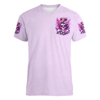 Rose Skull Women V Neck T Shirt Bitch I'm The Fucking Queen - Wonder Print Shop