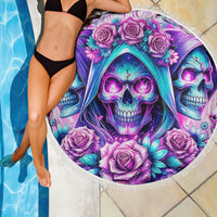 Flower Skull Angel Beach Blanket Stuck Between IDK IDC and IDGAF - Wonder Print Shop