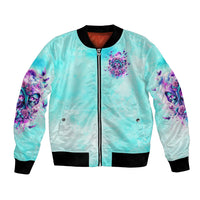 Flower Skull Angel Bomber Jacket Stuck Between IDK IDC and IDGAF - Wonder Print Shop