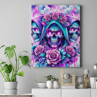 Flower Skull Angel Canvas Wall Art Stuck Between IDK IDC and IDGAF - Wonder Print Shop