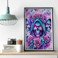 Flower Skull Angel Canvas Wall Art Stuck Between IDK IDC and IDGAF - Wonder Print Shop