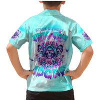 Flower Skull Angel Family Matching Mermaid Dress and Hawaiian Shirt Stuck Between IDK IDC and IDGAF - Wonder Print Shop