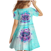 Flower Skull Angel Family Matching Mermaid Dress and Hawaiian Shirt Stuck Between IDK IDC and IDGAF - Wonder Print Shop