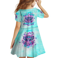 Flower Skull Angel Family Matching Off Shoulder Short Dress and Hawaiian Shirt Stuck Between IDK IDC and IDGAF - Wonder Print Shop