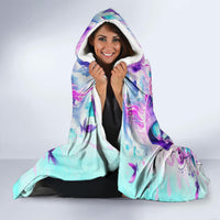 Flower Skull Angel Hooded Blanket Stuck Between IDK IDC and IDGAF