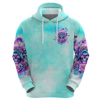 Flower Skull Angel Hoodie Stuck Between IDK IDC and IDGAF - Wonder Print Shop